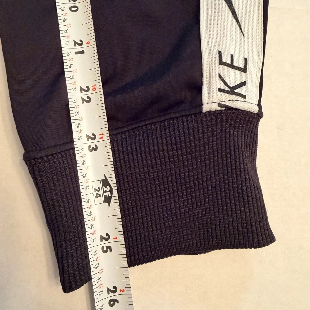 Nike Kid’s‎ Size Large Heritage Track Pants Black White Logo Side Stripe
